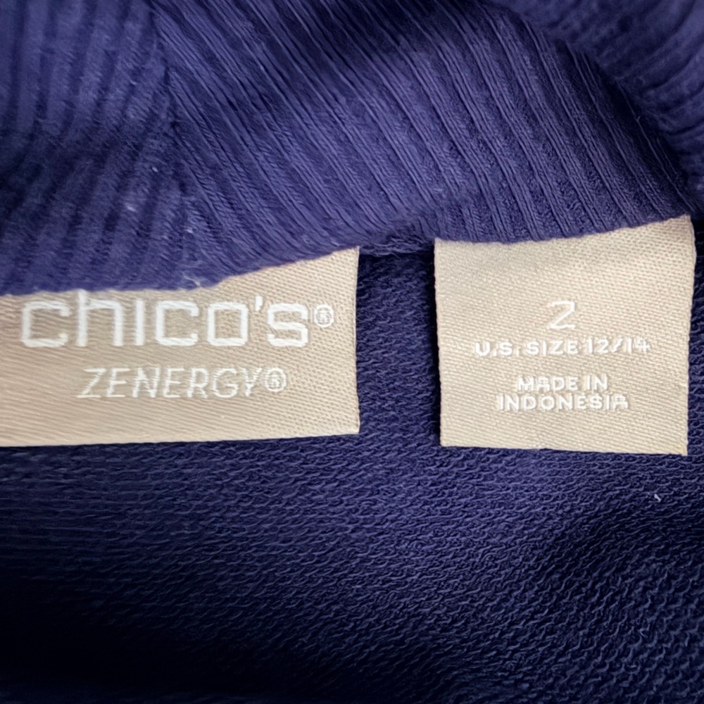 Chico's Zenergy Deep Blue Drape Cardigan - Picture 5 of 6